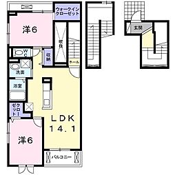 ラルーチェ 2LDKの間取図画像