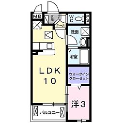バンブーヴィレッタ 1LDKの間取図画像