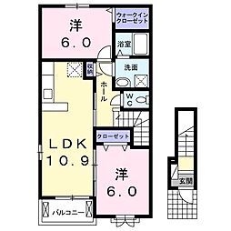 コラット 2LDKの間取図画像