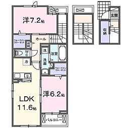 仮称)宮野木町アパート 2LDKの間取図画像