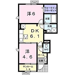 ドウトウ2 2DKの間取図画像