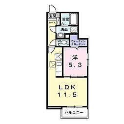 ガーデンハウス ボスコ I 1LDKの間取図画像