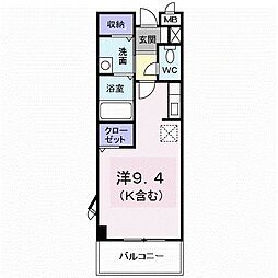 レフィナードK1 ワンルームの間取図画像