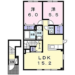 アルモニー 2LDKの間取図画像