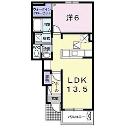 イースト・ヒル 1LDKの間取図画像