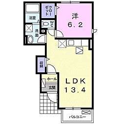 アイズ　ガーデンＡ 1階1LDKの間取り