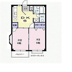 エルディムニシモトB 2DKの間取図画像