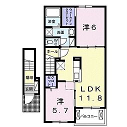 ラフレシール1 2LDKの間取図画像