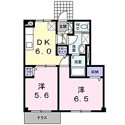 クワット 2DKの間取図画像