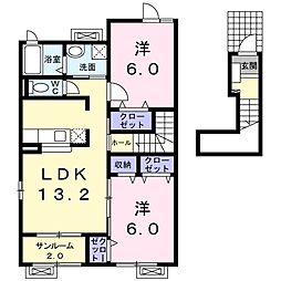 グレイナE 2LDKの間取図画像