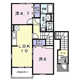 カーサ・エテルノ 2LDKの間取図画像