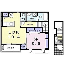カーサ・グランデ 1LDKの間取図画像