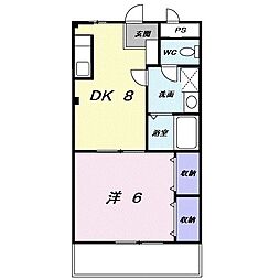 カンパーニュ塩上　I 3階1DKの間取り