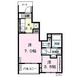 シュエット 2Kの間取図画像