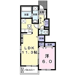 コーポML 1LDKの間取図画像