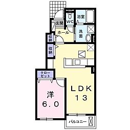 ケイワ 1LDKの間取図画像