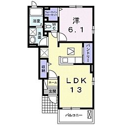 ドルチェ　セグレートI 1階1LDKの間取り