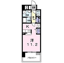アムールガーデン陣原 ワンルームの間取図画像