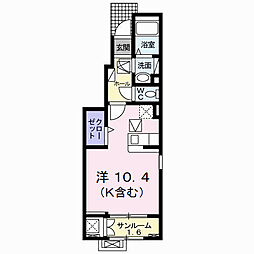 ベルデハイム ワンルームの間取図画像