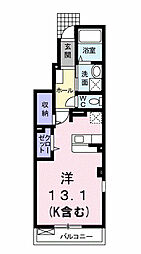 ベルシエロC ワンルームの間取図画像