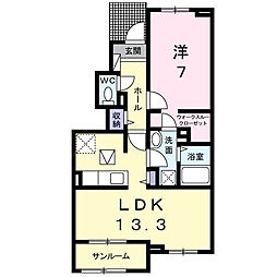 フィール 1LDKの間取図画像