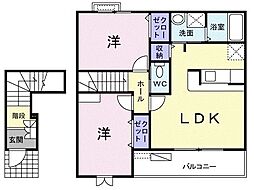 カーサフィオーレ 2LDKの間取図画像