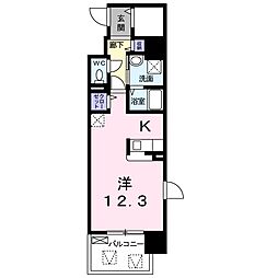 アムールガーデン陣原 1Kの間取図画像