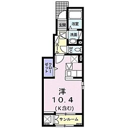 カーサマローネ1 ワンルームの間取図画像