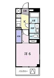 ベル・メゾン 1階1Kの間取り