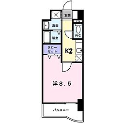 グランド・コスモ 1Kの間取図画像