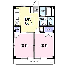 フォレストヴィレッジ 2DKの間取図画像