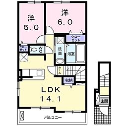 トレゾール 2LDKの間取図画像