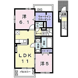 ビーチサイドリサホエA 2LDKの間取図画像
