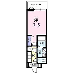 メゾンフォレスティエール2 1Kの間取図画像