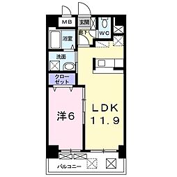 グレイス花見が丘 1LDKの間取図画像