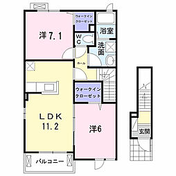 リーベルタースC 2LDKの間取図画像
