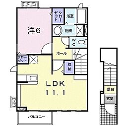 ベルシティ司2 1LDKの間取図画像