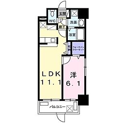 エヴァーグリーンR 1LDKの間取図画像