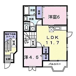 メゾン桜小路 2LDKの間取図画像