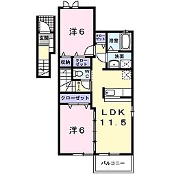 ル・リアンA 2LDKの間取図画像