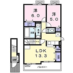 ラ・コンフォート東松島1 2LDKの間取図画像