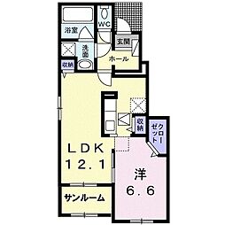 エクセレントニコC 1LDKの間取図画像
