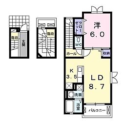 エスピナカ杜1 1LDKの間取図画像
