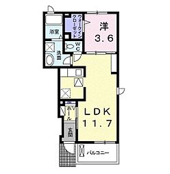 ドーノ 1階1LDKの間取り
