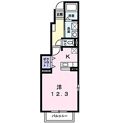 光apartment1 ワンルームの間取図画像