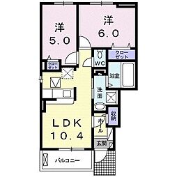 ソレイユ 2LDKの間取図画像