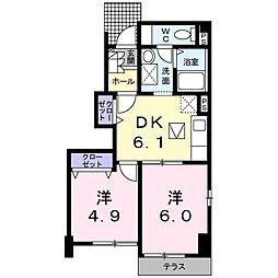 ピュアレジデンス2 2DKの間取図画像