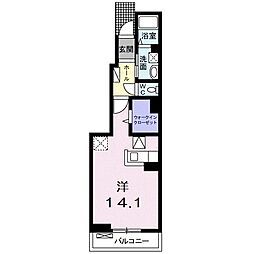 リバーサイド ワンルームの間取図画像