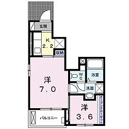 リヴェールコート 1LDKの間取図画像