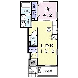 スリーゼ 1LDKの間取図画像